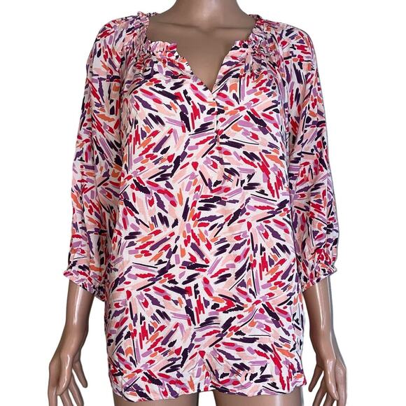 BeachLunchLounge color paint blouse top AKIRA TOP - BUTTERFLIES SZ M NEW - Picture 2 of 13